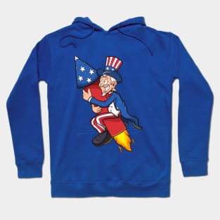 Uncle Sam Riding Firework Hoodie